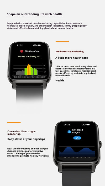 Reloj Inteligente P90 con Pantalla Cuadrada 185, Llamadas Bluetooth y Monitoreo de Salud - Image 8