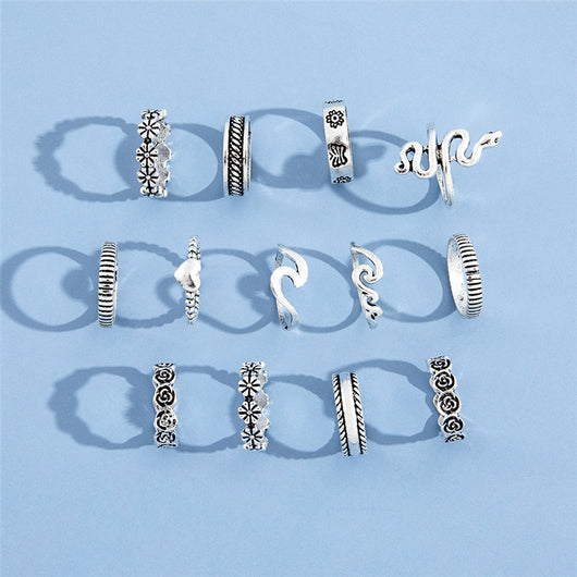 Juego de 13 Anillos Geométricos Floral Love - Image 2