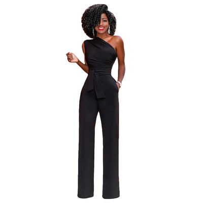 Jumpsuit con Hombros Inclinados Asimétrico - Image 4