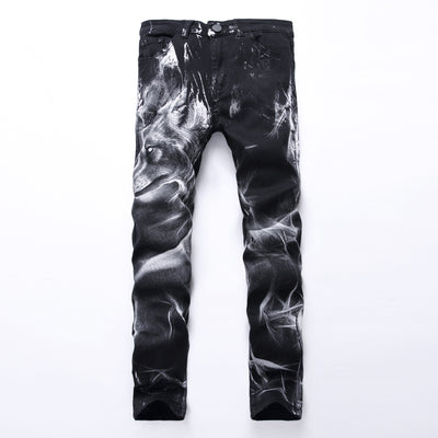 Jeans con Estampado de Lobo