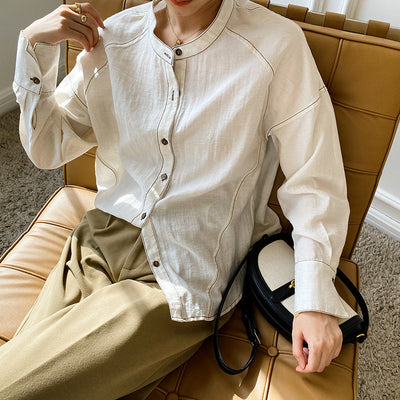 Camisa Suelta para Mujer - Diseño Simple Otoño