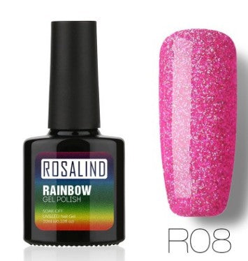 Esmalte de Gel Fotocurable ROSALIND sin Químicos - Sistema Arcoíris con Brillos - Image 11