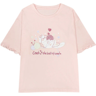 Playera Holgada para Niña con Estampado de Conejo Cartoon - Image 4