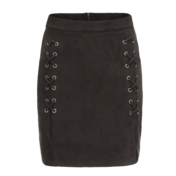 Falda Blanca Ajustada con Bandage Estilo A-Line