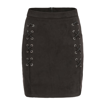 Falda Blanca Ajustada con Bandage Estilo A-Line