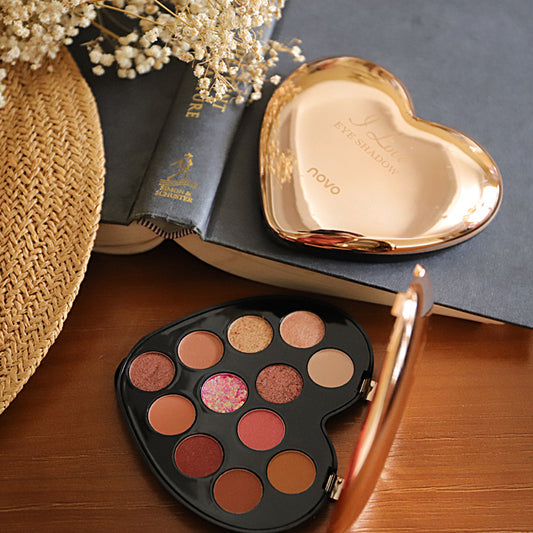 Paleta de Sombras en Forma de Corazón - 12 Colores Profesionales