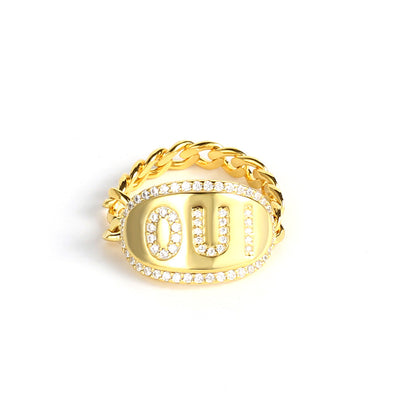 Anillo de Plata 925 con Cristal y Diamante - Diseño de Pareja Elegante y Minimalista
