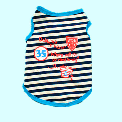 Playera de Algodón a Rayas Transpirable para Perros - Image 10