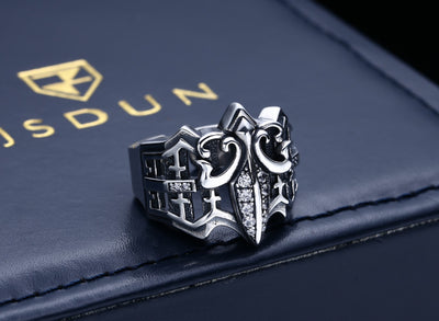 Anillo de Ancla Hueca en Plata 925 Estilo Punk Vintage para Hombre - Image 8