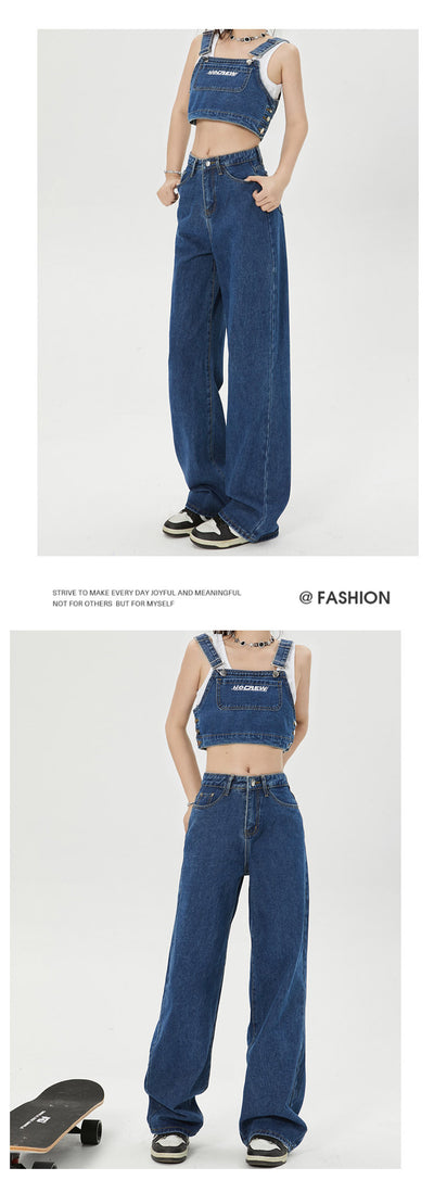 Jeans Rectos Amplios con Efecto Adelgazante y Drapeado Fluido - Image 9