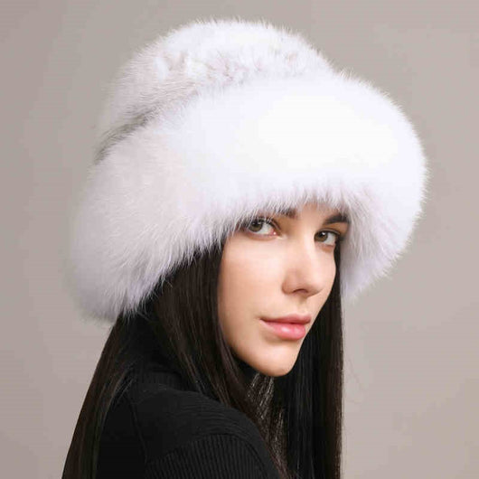 Gorro de Visón Trenzado para Mujer - Abrigo Elegante de Invierno - Image 5