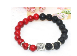 Pulsera de Piedra Volcánica con Cabeza de Buda - Energía y Equilibrio - Image 4