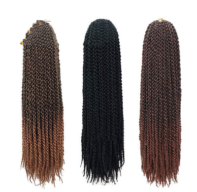 Trenzas Senegalesas Sintéticas con Gancho - Cabello Crochet Twist Negro y Marrón para Mujeres - Image 3