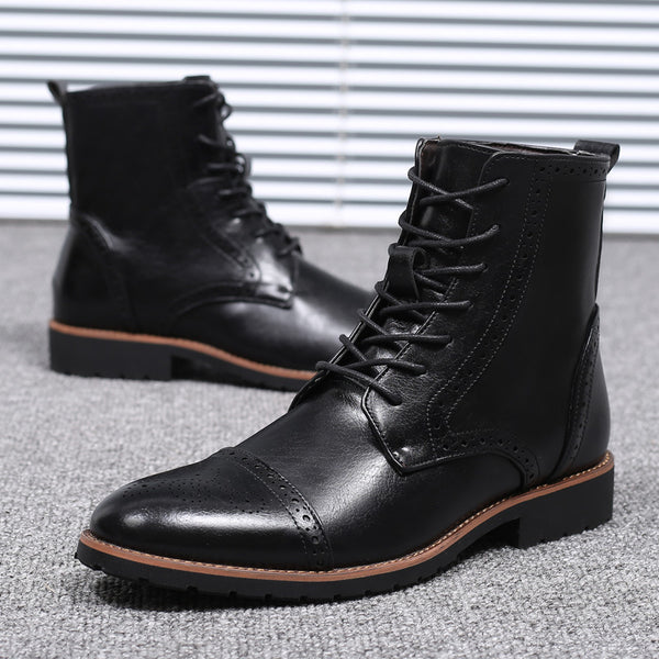 Botas de Cuero Estilo Británico Talla Grande para Hombre - Image 29