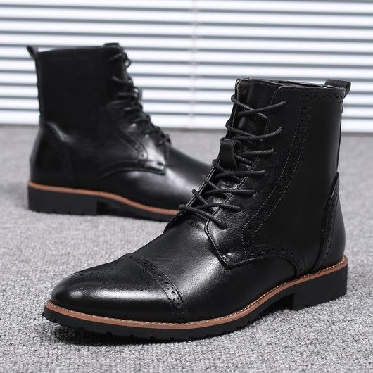 Botas de Cuero Estilo Británico Talla Grande para Hombre - Image 29
