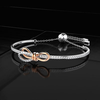 Pulsera de Plata Esterlina S925 Diseño de Moño - Joyería de Moda Viral