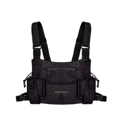 Chaleco Táctico Hip Hop Multiusos con Bolsa de Pecho - Verde Fluorescente - Image 16
