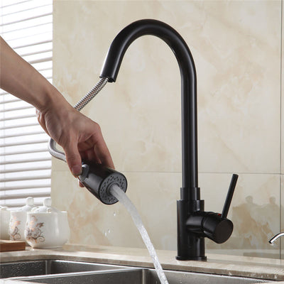 Grifo Retráctil Giratorio de Cobre para Agua Caliente y Fría