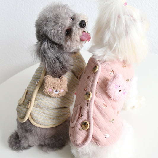 Chaleco Estampado para Mascotas con Diseño de Oso Dorado
