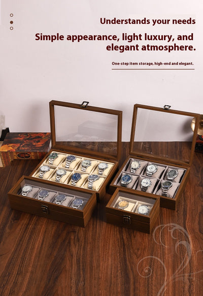 Caja Organizadora de Relojes en Nogal Negro con Almohada Suave - Image 15