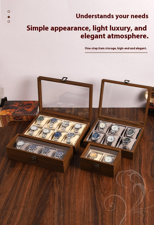 Caja Organizadora de Relojes en Nogal Negro con Almohada Suave - Image 15