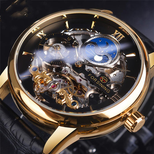 Reloj Mecánico Hueco para Hombre - Diseño Casual Moderno
