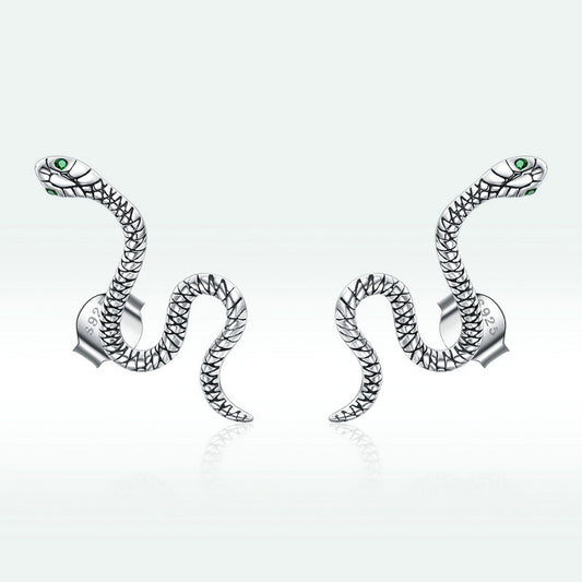 Aretes de Plata con Textura Serpiente y Signo Zodiacal Personalizados