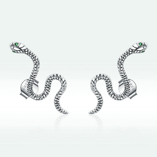 Aretes de Plata con Textura Serpiente y Signo Zodiacal Personalizados