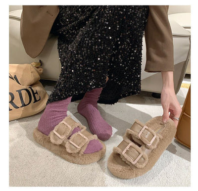Pantuflas Cálidas con Forro Polar y Hebilla Ajustable para Mujer - Image 9