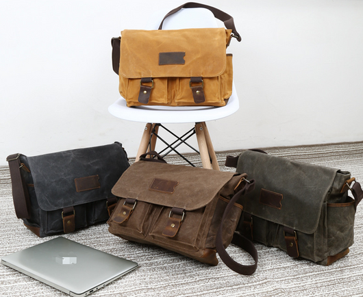 Bolsa Bandolera Vintage de Cuero Crazy Horse Impermeable para Hombre - Image 12