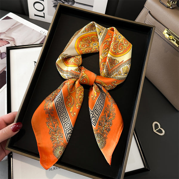 Pañuelo de Seda Lujo Temperamento 70cm - Chal Elegante para Mujer