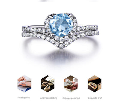 Anillo de Topacio Azul Cielo Lujo para Mujer - Image 5