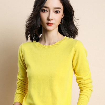 Suéter Slim-fit Coreano para Mujer Cuello Redondo - Image 3