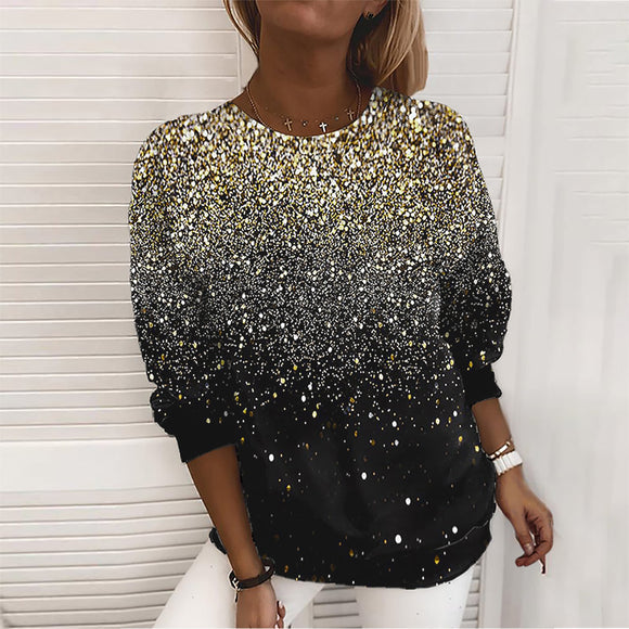 Blusa Casual Estampado Gotas de Lluvia para Mujer