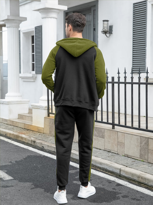 Sudadera con Capucha Raglan Bicolor para Hombre - Casual y Deportivo - Image 30
