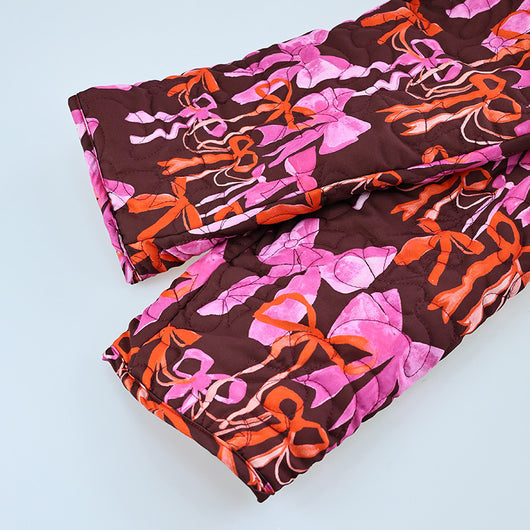 Chaqueta con Lazo Estampado, Cuello Redondo y Cordones Reversible - Image 8
