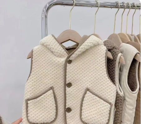 Chaleco con Capucha de Lana de Cordero - Abrigo Elegante y Versátil - Image 19