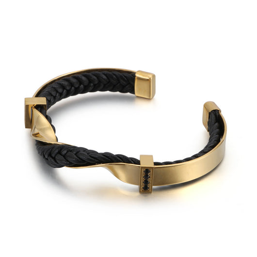 Pulsera de Acero Inoxidable y Cuero