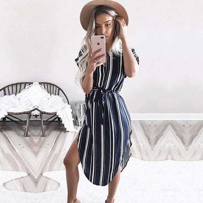 Vestido Midi Escote V con Estampado Elegante - Image 2