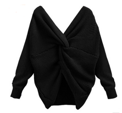 Suéter Retro Escote V Halter Reversible - Dos Formas de Usar - Image 9