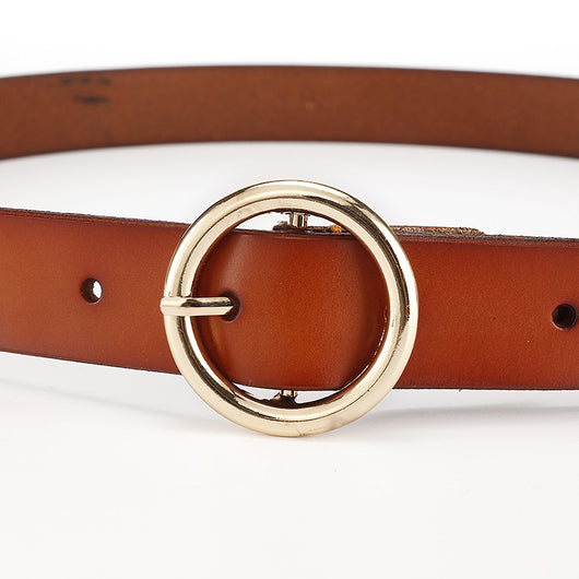 Cinturón de Cuero Ancho para Mujer con Hebilla Redonda - Estilo Casual y Versátil - Image 5