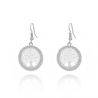 Aretes Árbol de la Vida con Ganchos de Diamante Hueco - Estilo Punk Europeo - Image 6