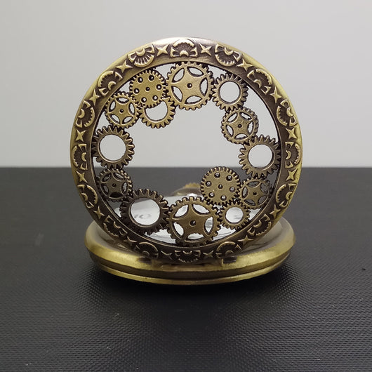 Reloj de Bolsillo Vintage Clásico Grande con Engranajes Hueco - Image 4