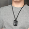 Colar com Pingente de Lobo Obsidian Bagua Buda Lateral