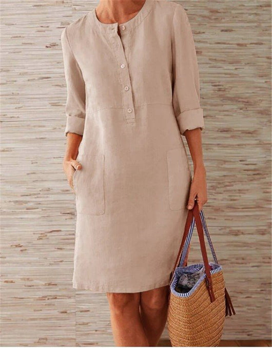 Vestido Largo de Algodón y Lino - Image 5