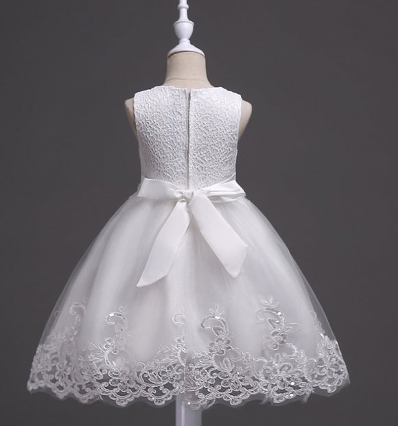 Vestido de Princesa para Niñas - Diseño Floral Elegante para Bodas y Celebraciones
