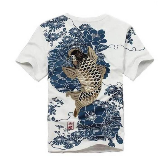 Playera Manga Corta con Calamar Bordado