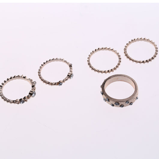 Set de 5 Anillos Apilables Estilo Bohemio en Tono Oro Rosa - Image 22