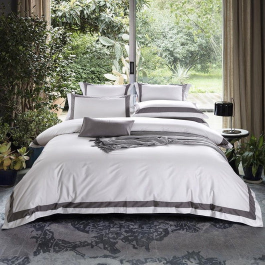 Juego de Cama Blanco 4 Piezas Algodón Puro Estilo Europeo - Image 10