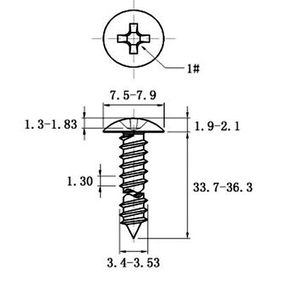 Tornillo Autorroscante de Acero Inoxidable Cabeza Ancha Tipo Champiñón - Image 73